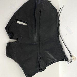 Black Head Mask Bondage leather mask Unisex erotic mask